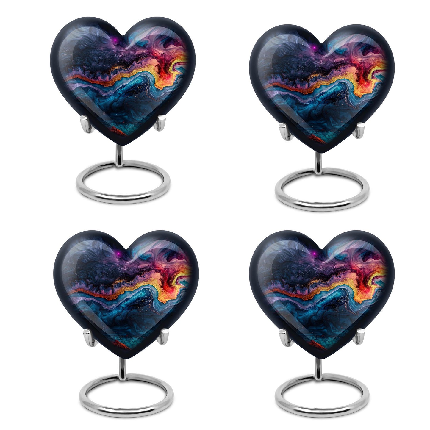 Abstract heart-shaped memorial urn for adult ashes