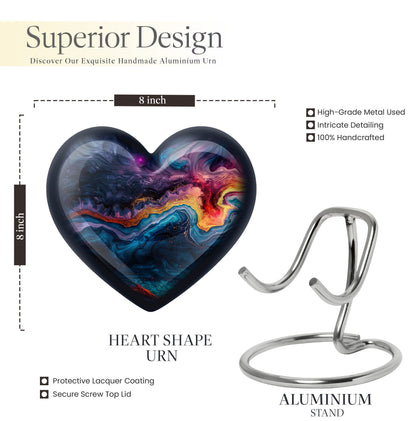 Abstract heart-shaped memorial urn for adult ashes