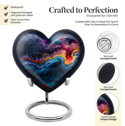 Abstract heart-shaped memorial urn for adult ashes