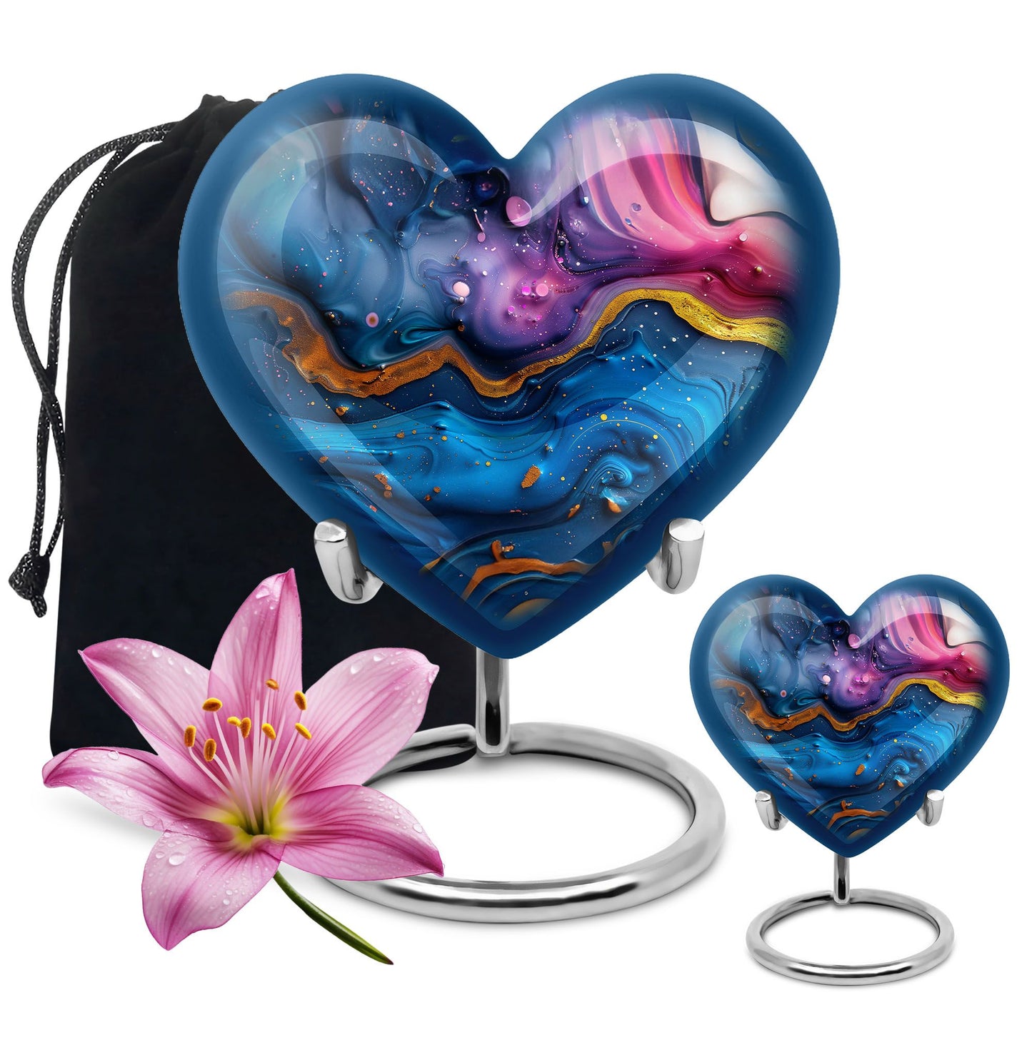 abstract heart design cremation urn for men