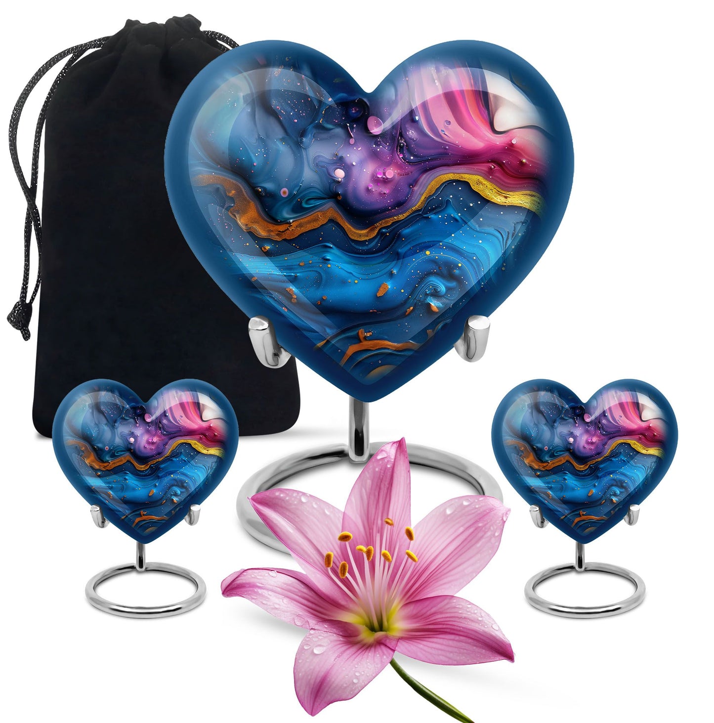 abstract heart design cremation urn for men