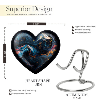 10-inch Abstract Heart Urn