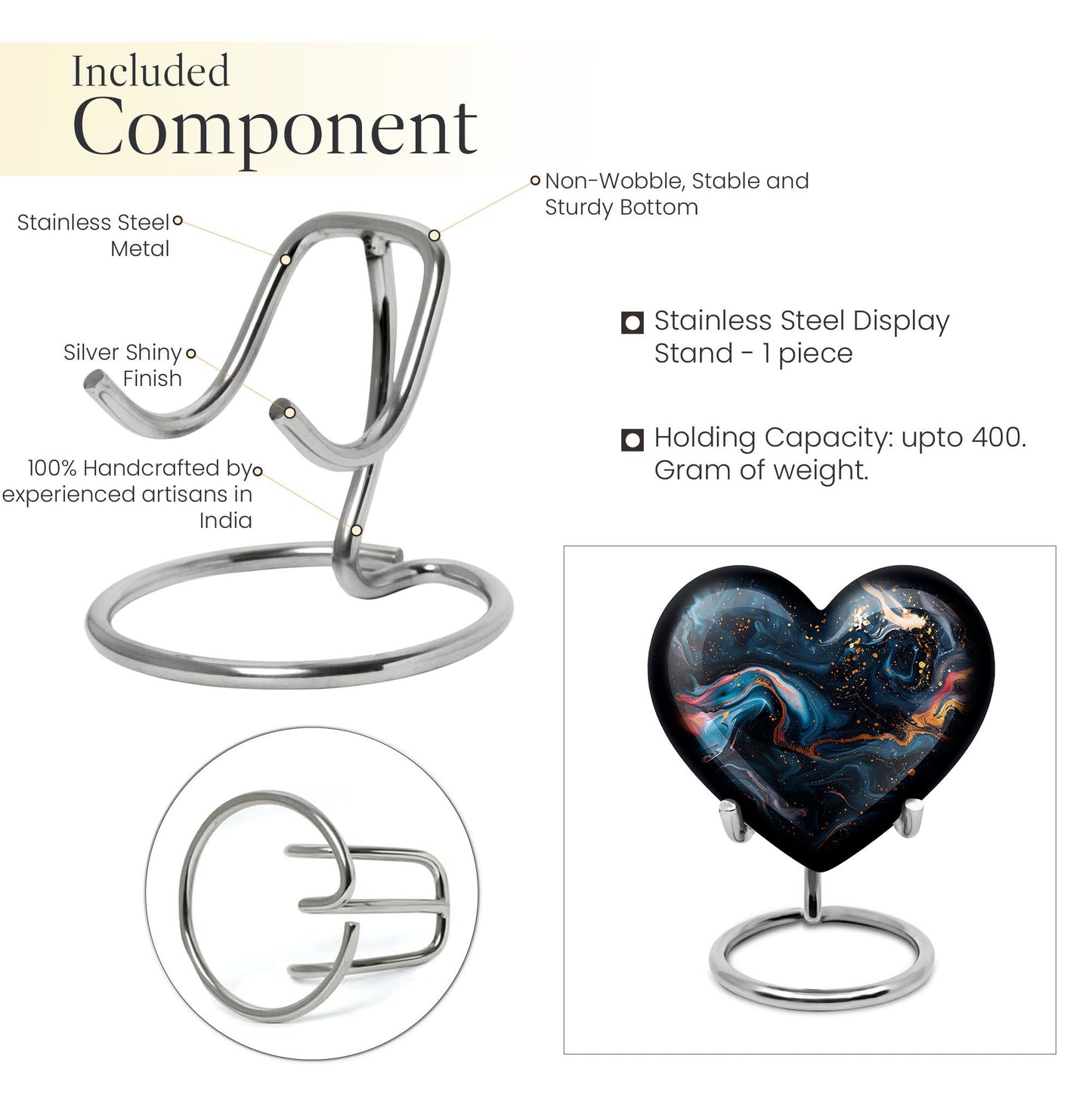 10-inch Abstract Heart Urn