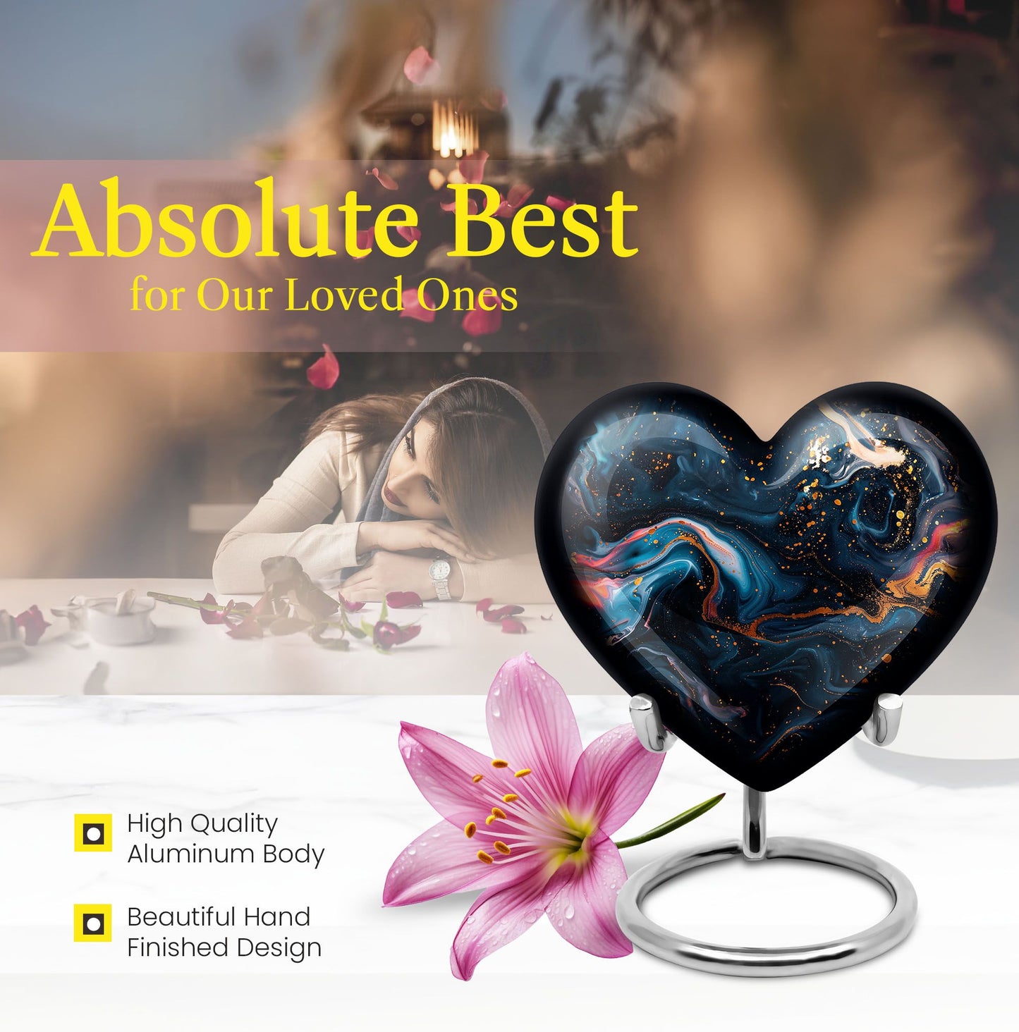 10-inch Abstract Heart Urn