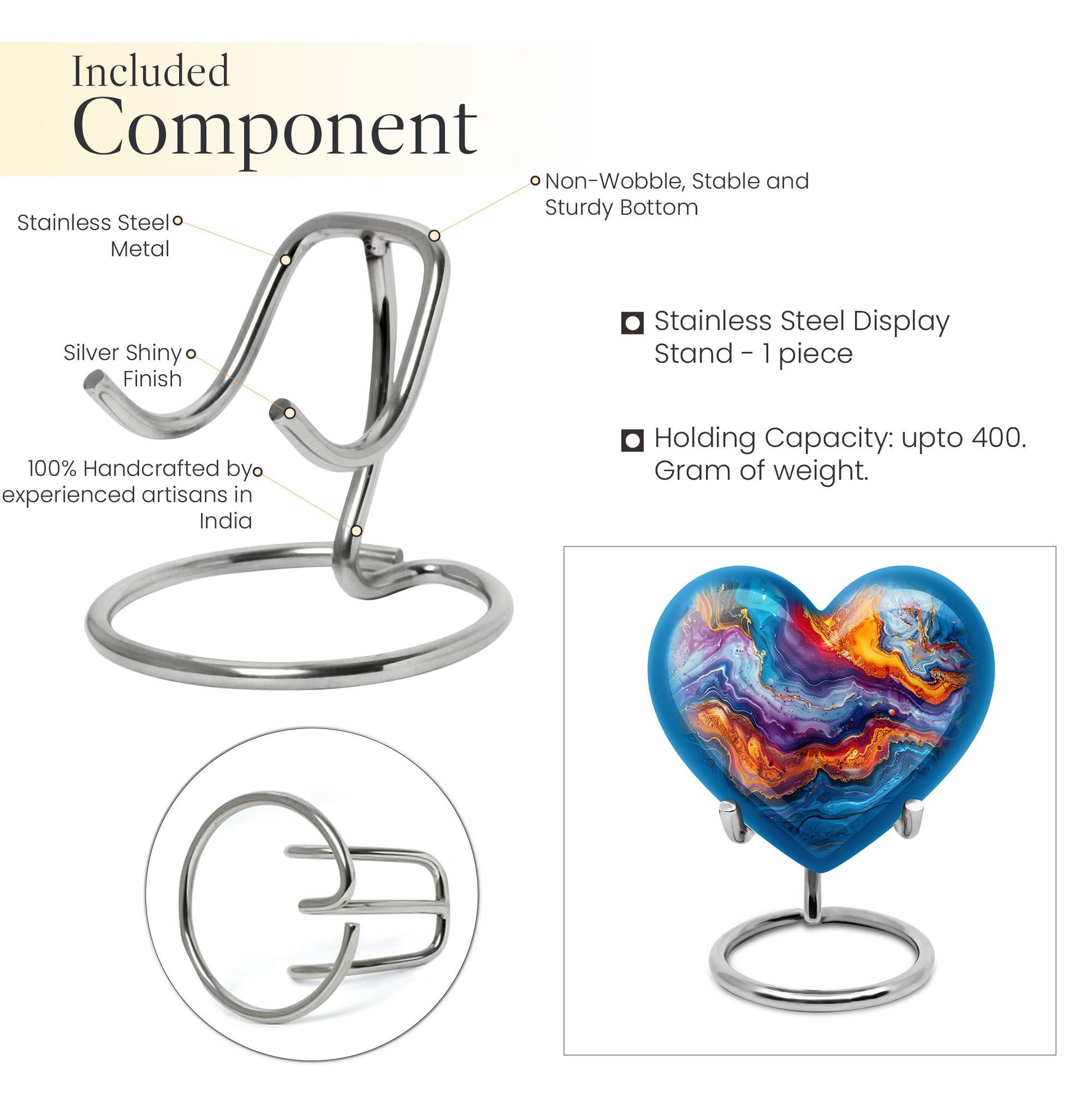 abstract heart urn for adult male ashes