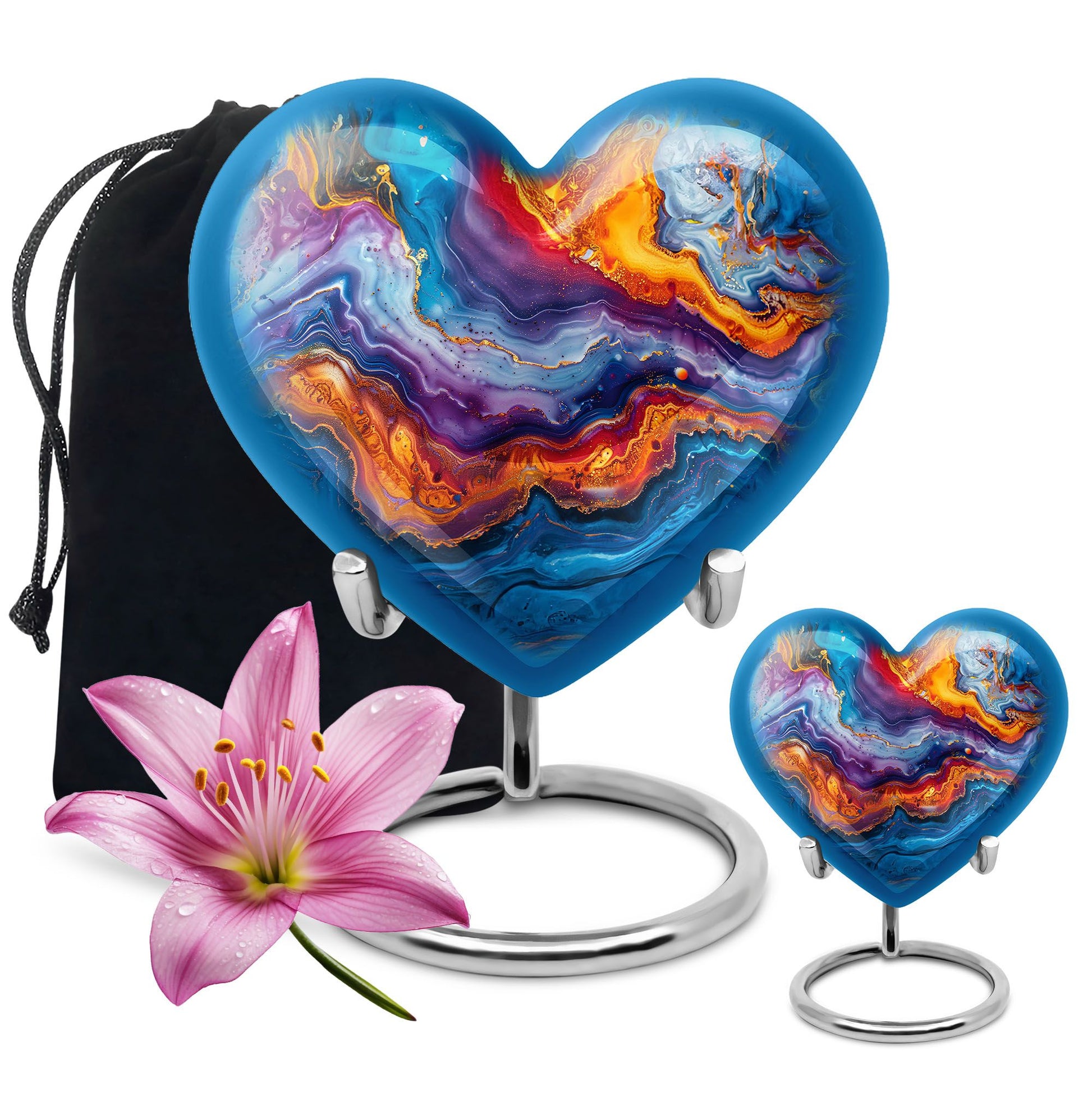 abstract heart urn for adult male ashes