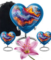 abstract heart urn for adult male ashes