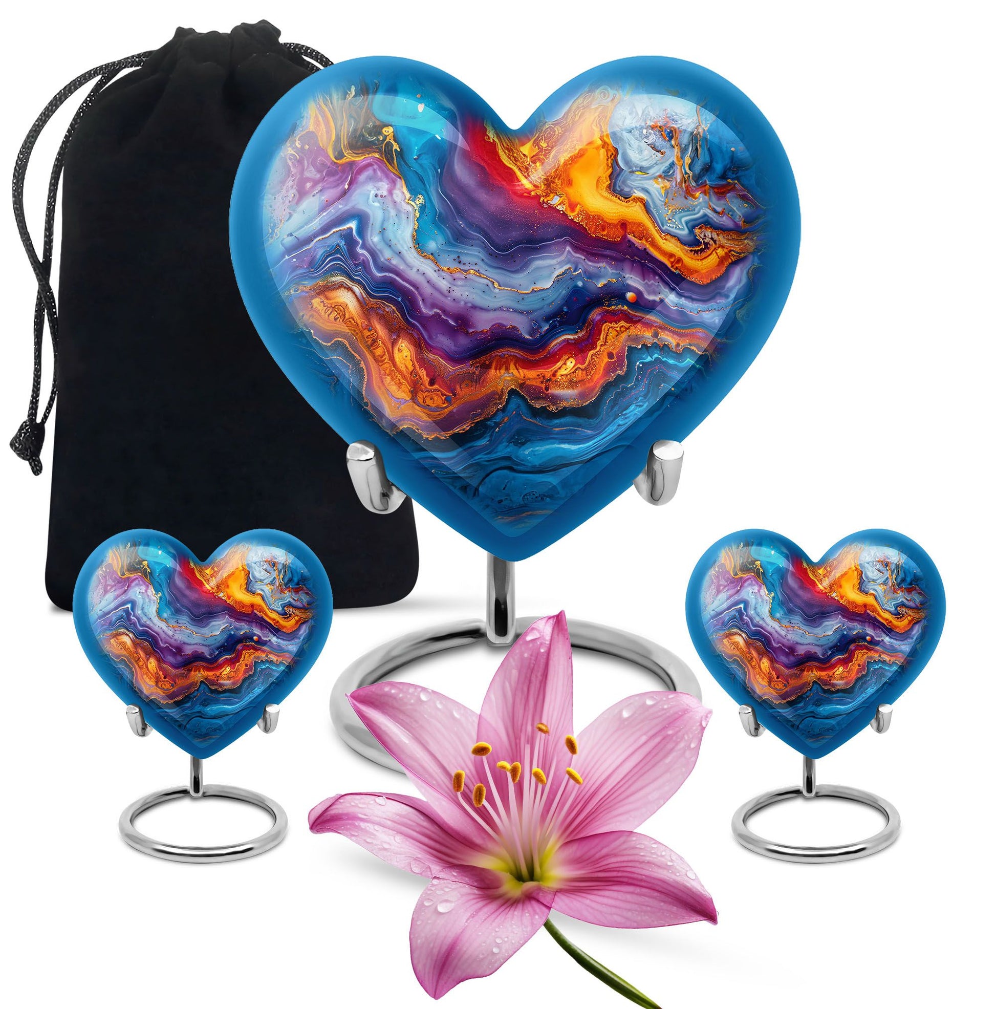 abstract heart urn for adult male ashes