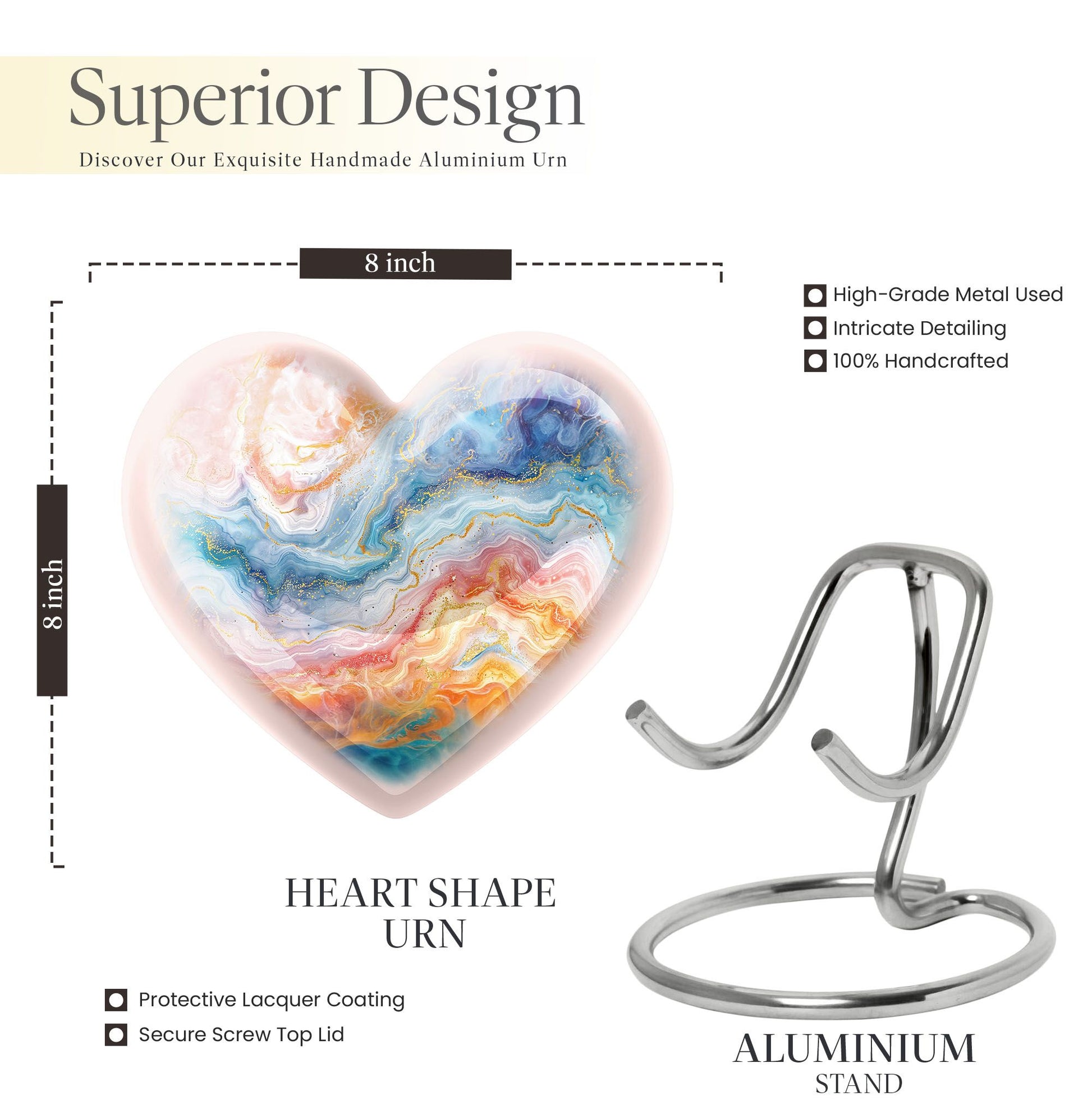 Abstract Heart Urn
