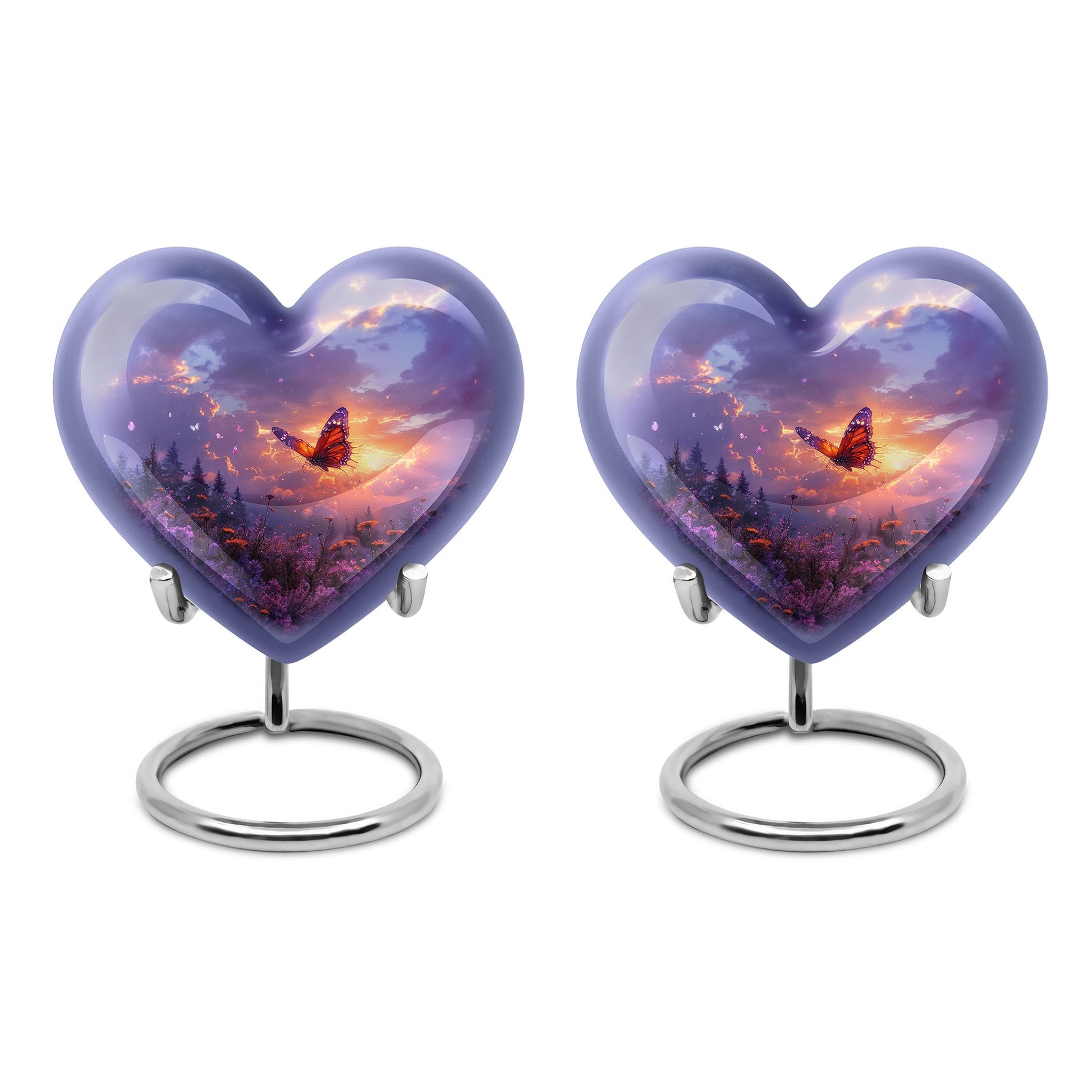 Monarch Butterfly Cremation Urn For Ashes - Purple Urns For Funeral