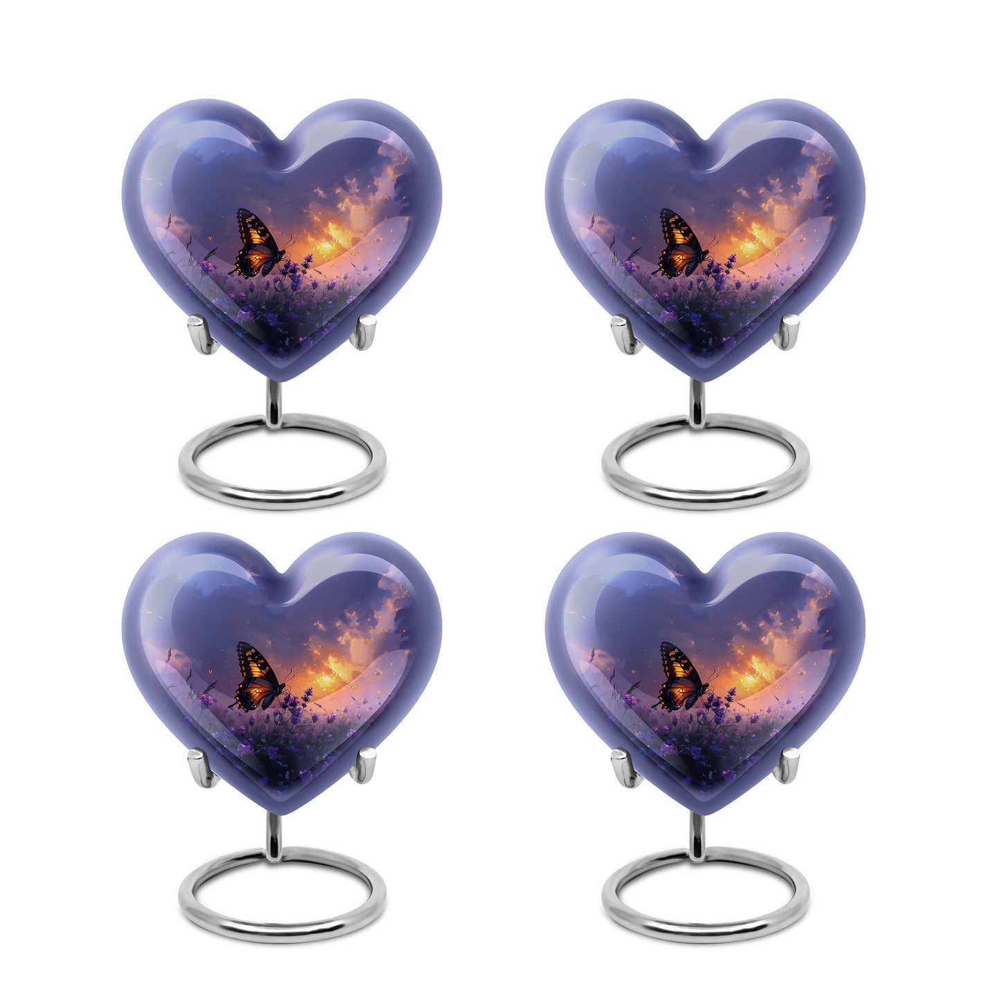 Purple Personalized Butterfly Cremation Urn for Women - 10-inch, 200 cu in - Yatskia