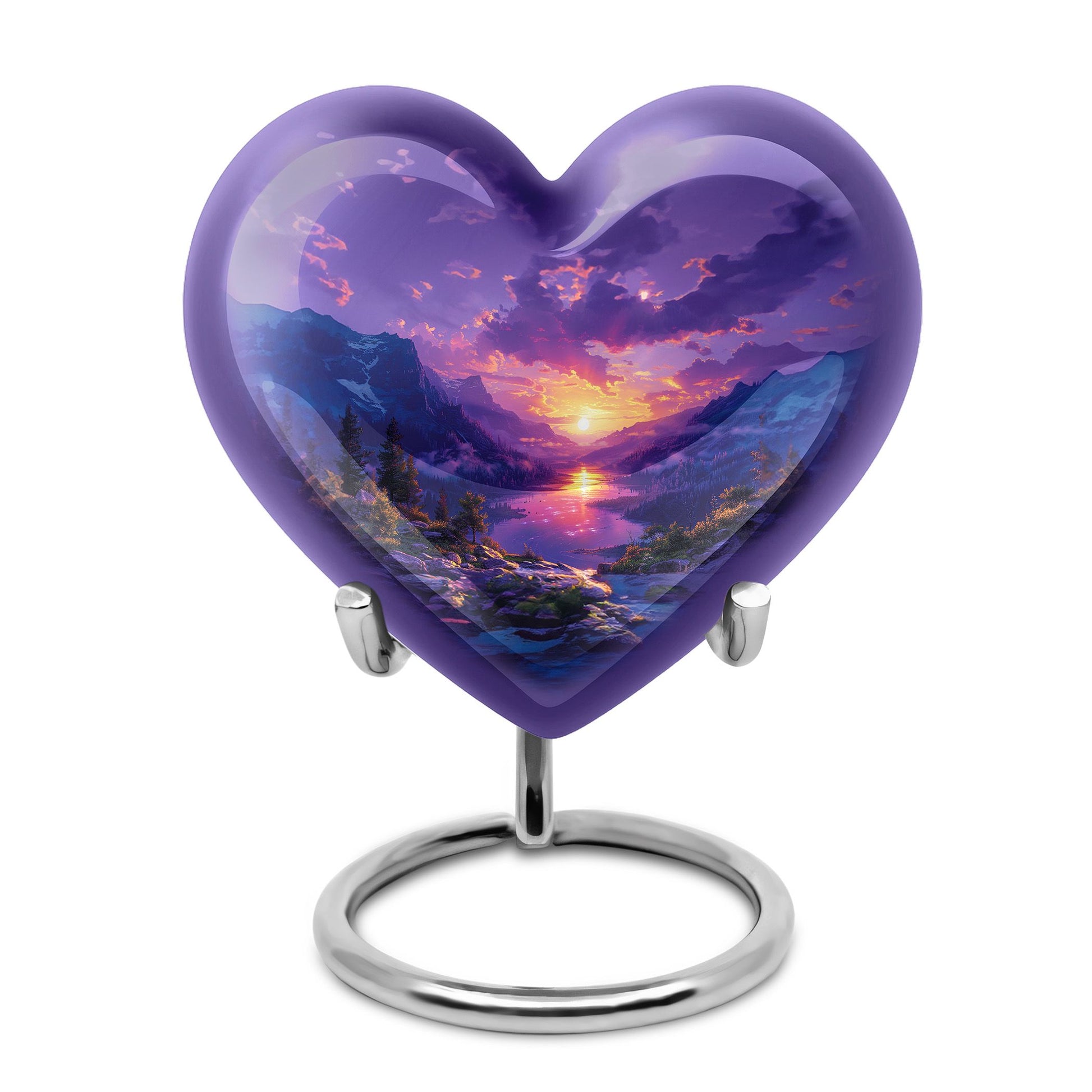 Purple Meadow Urn For Human Ashes Large - Mountain Valley Urn For Funeral