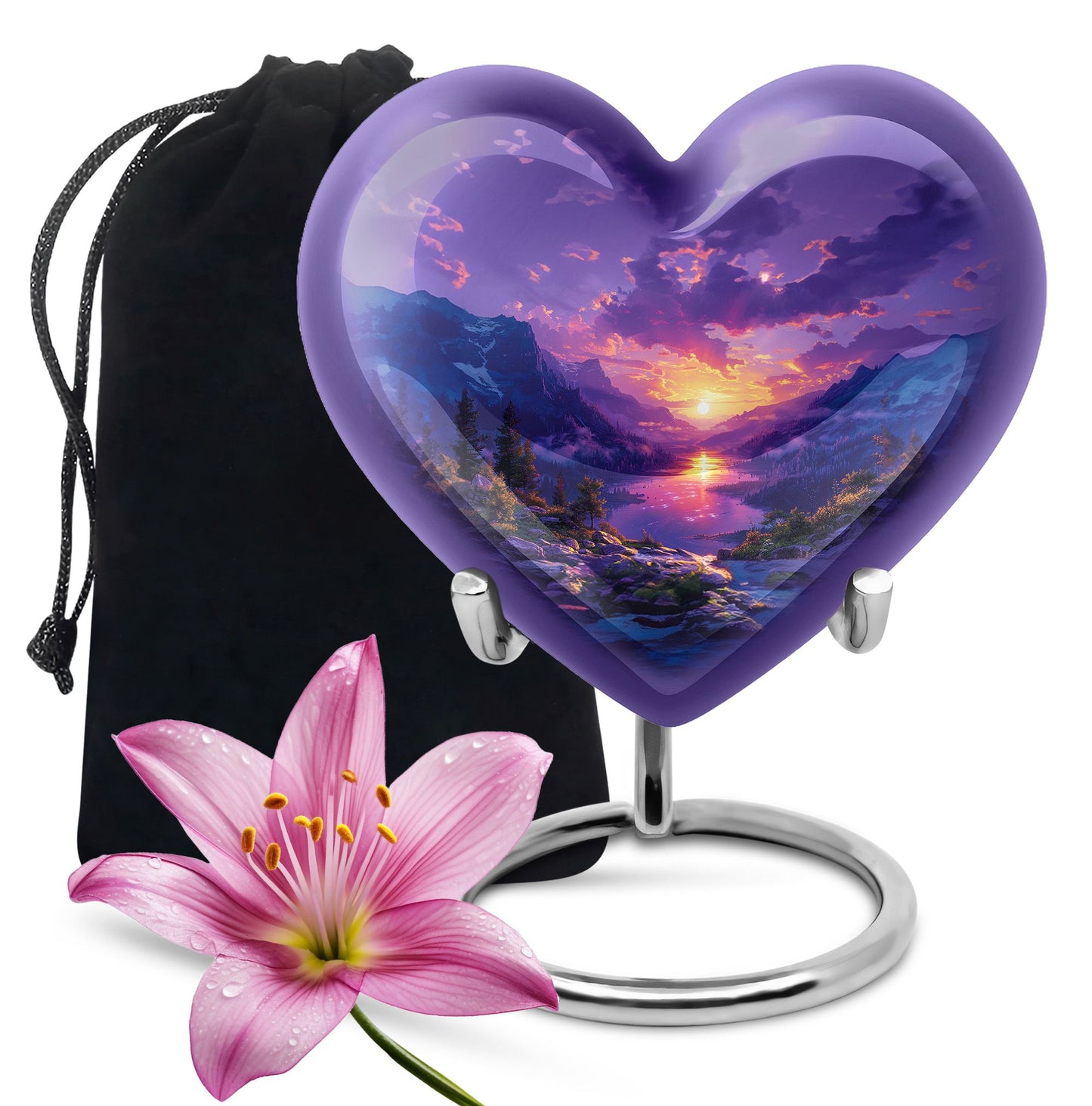 Purple Personalized Fish Cremation Urn for Pet Ashes - 10-inch, 200 cu in - Yatskia