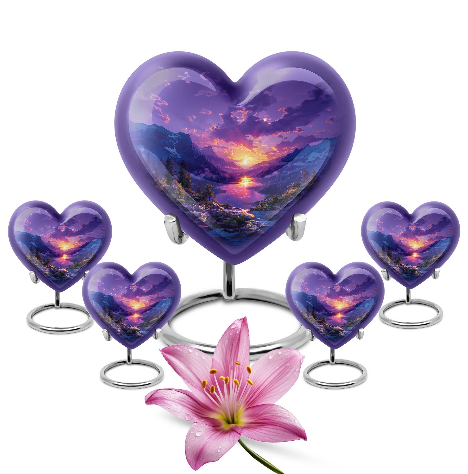 Purple Meadow Urn For Human Ashes Large - Mountain Valley Urn For Funeral