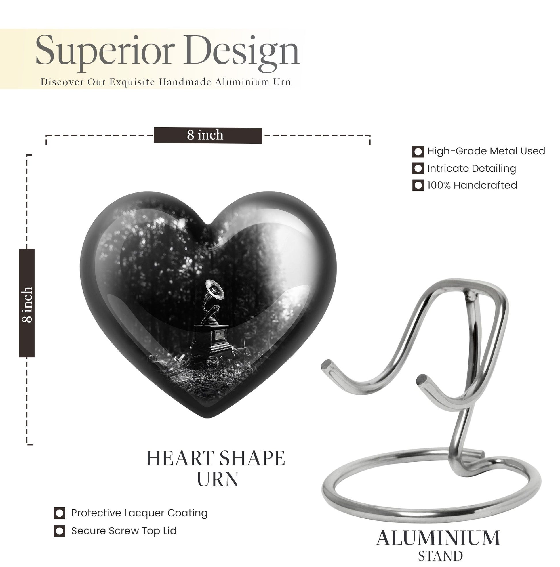 heart-shaped Gramophone Urn