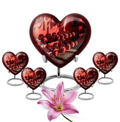 10 inch Dumbles Urn, aluminium heart design memorial urn for ashes adult