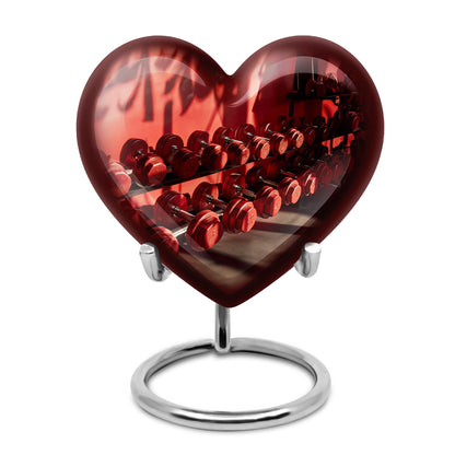 10 inch Dumbles Urn, aluminium heart design memorial urn for ashes adult