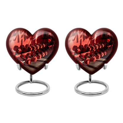 10 inch Dumbles Urn, aluminium heart design memorial urn for ashes adult