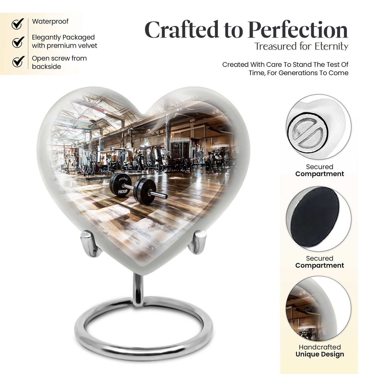 heart design memorial urn for human ashes