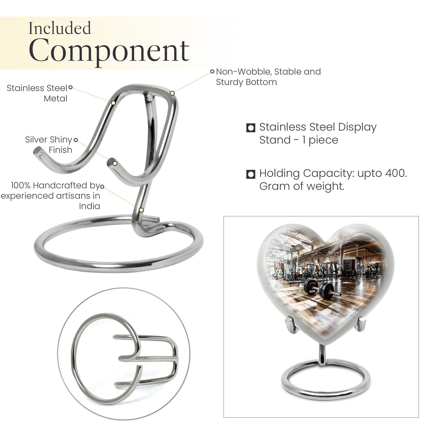 heart design memorial urn for human ashes