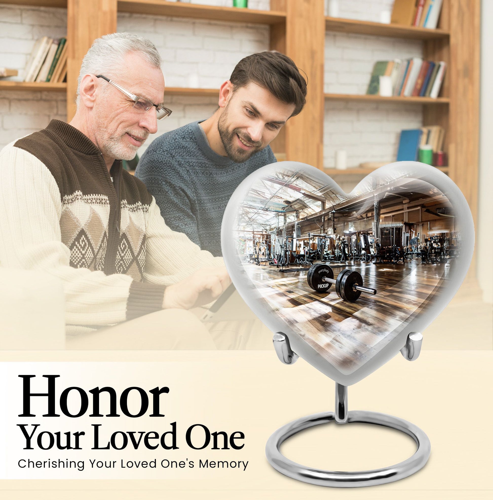 heart design memorial urn for human ashes