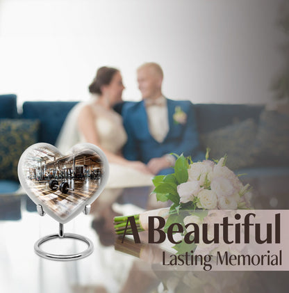 heart design memorial urn for human ashes