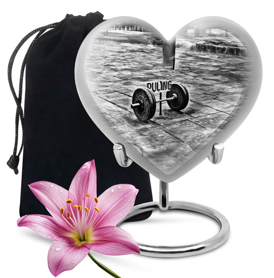 10-inch Abstract Heart Design Dumbles Urn for ashes, 