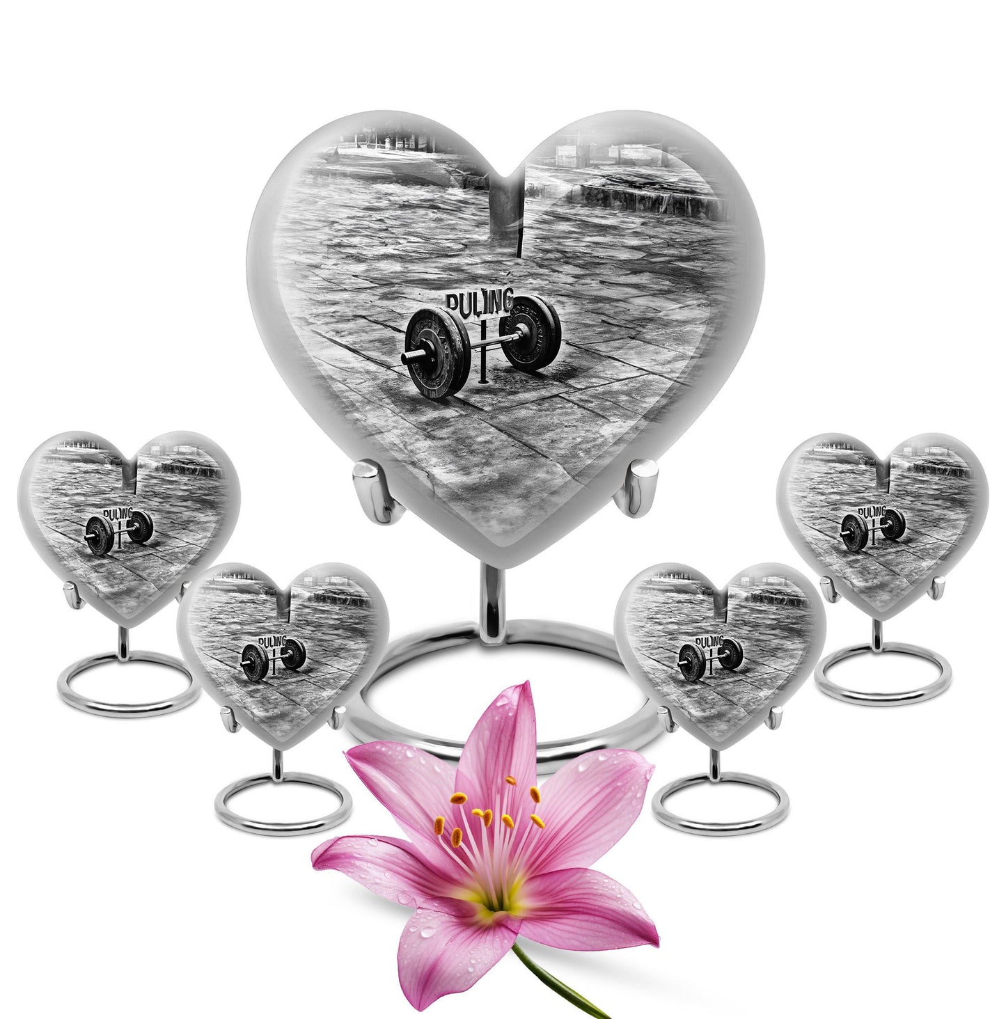 10-inch Abstract Heart Design Dumbles Urn for ashes, 