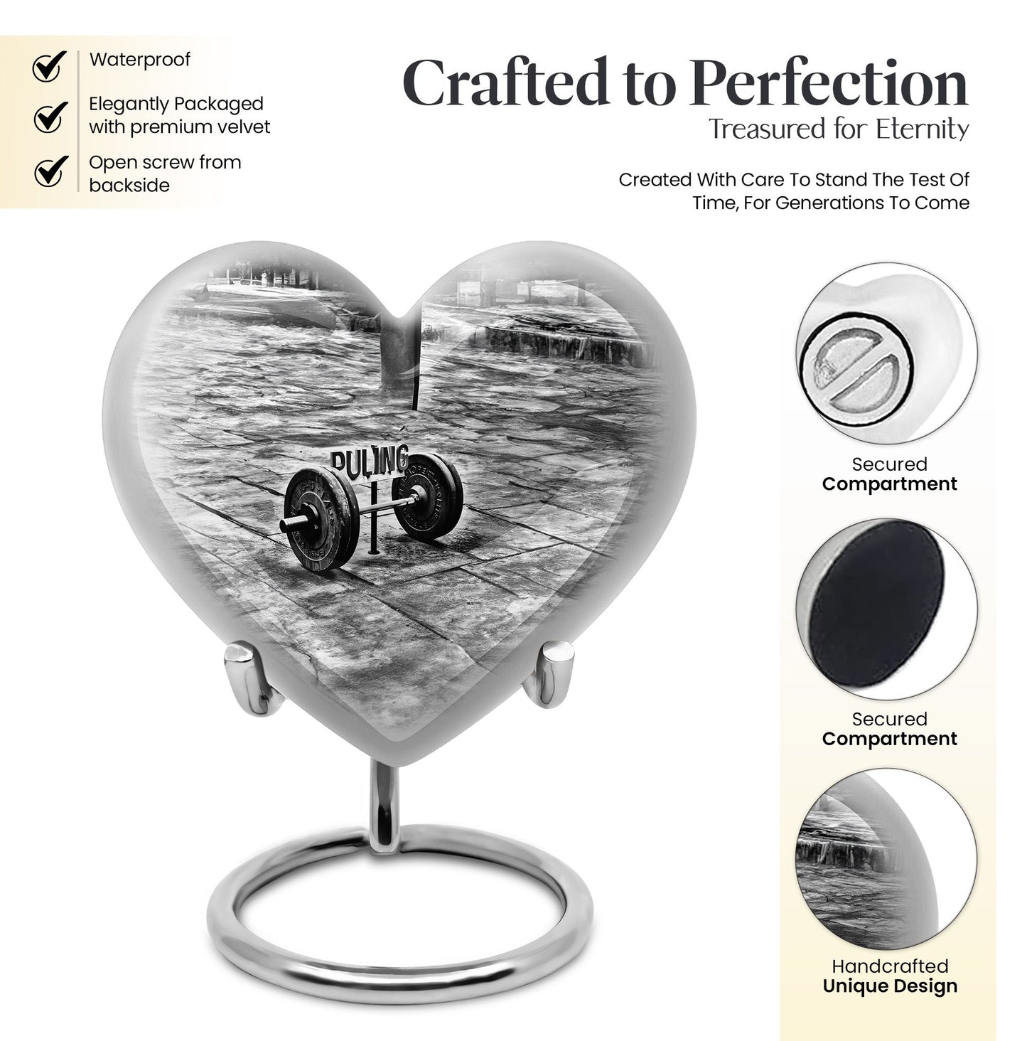 10-inch Abstract Heart Design Dumbles Urn for ashes, 