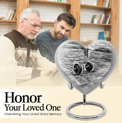 10-inch Abstract Heart Design Dumbles Urn for ashes, 