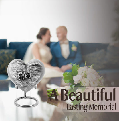 10-inch Abstract Heart Design Dumbles Urn for ashes, 