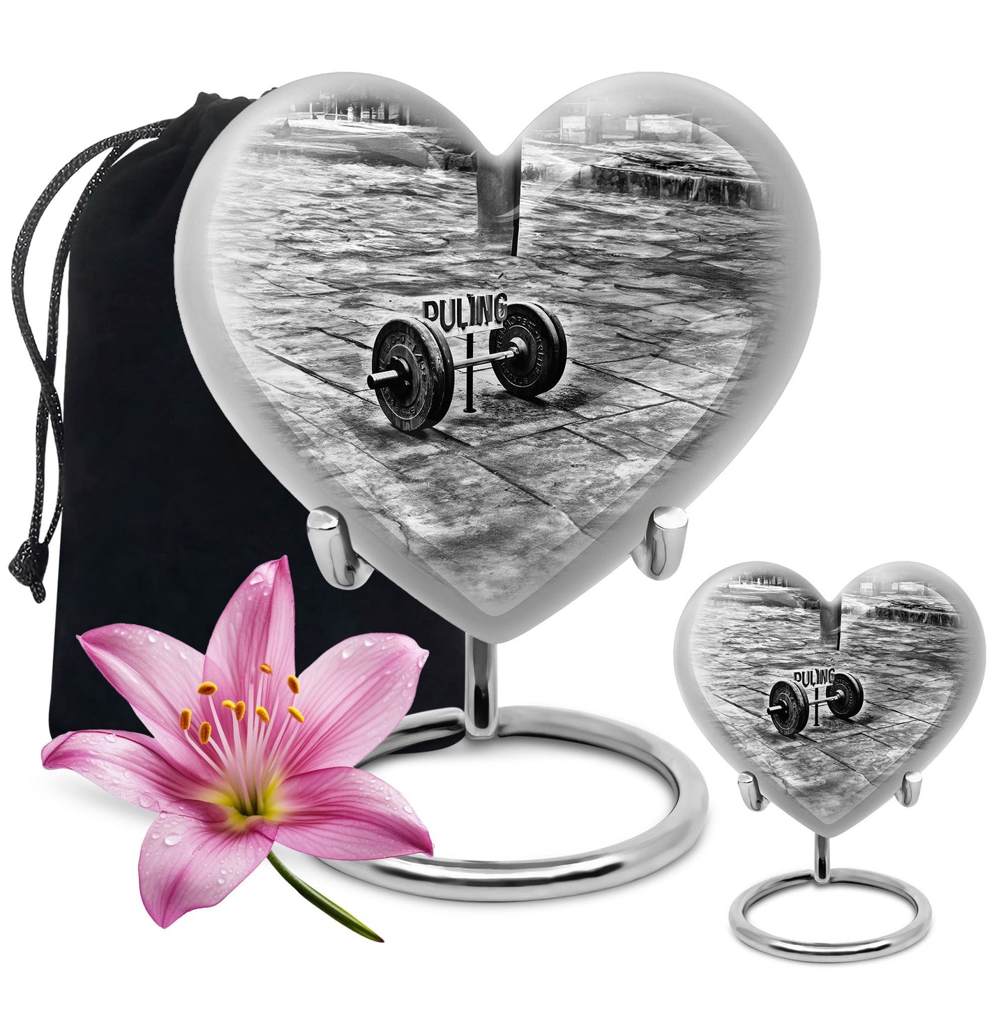 10-inch Abstract Heart Design Dumbles Urn for ashes, 