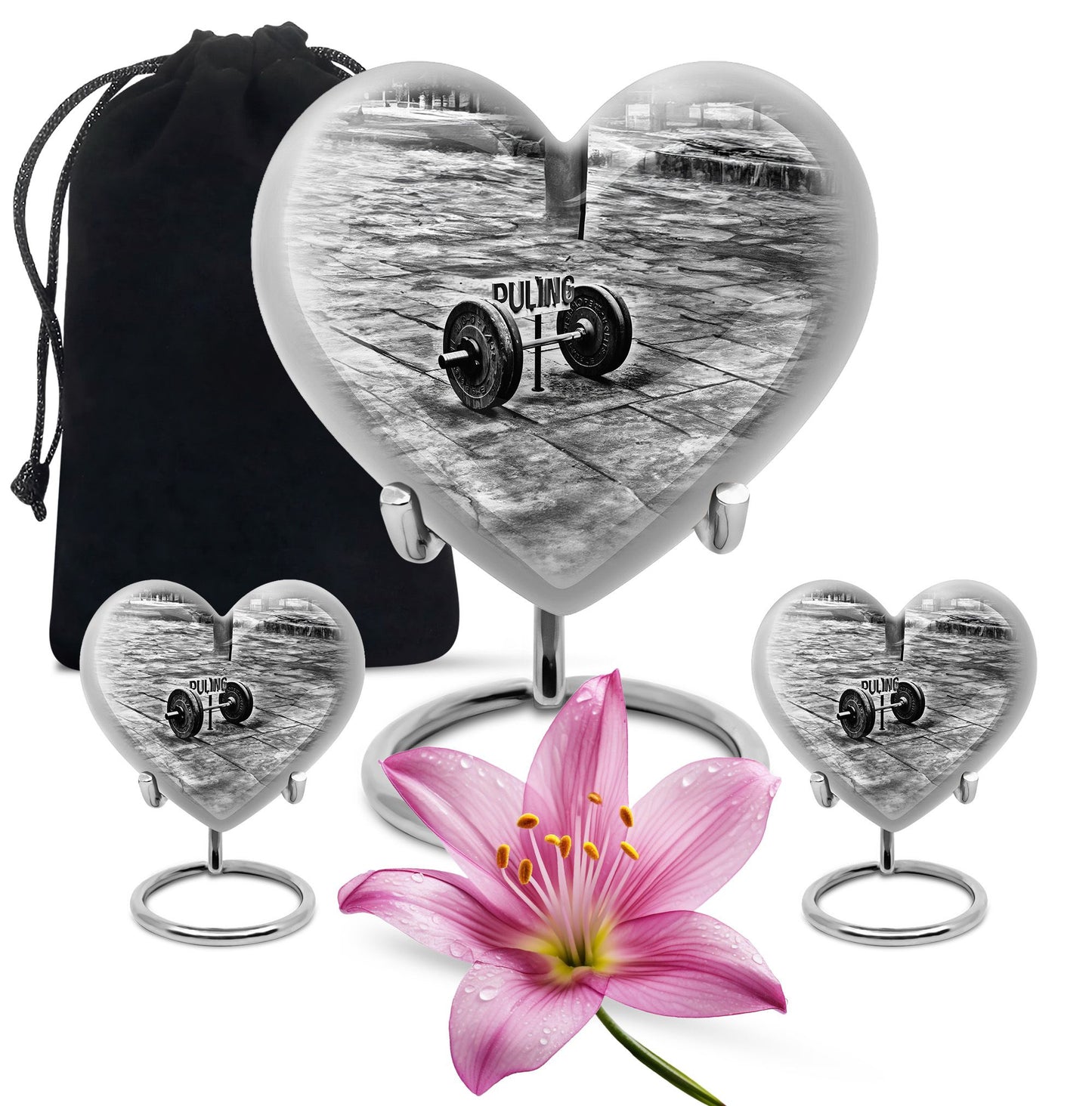 10-inch Abstract Heart Design Dumbles Urn for ashes, 