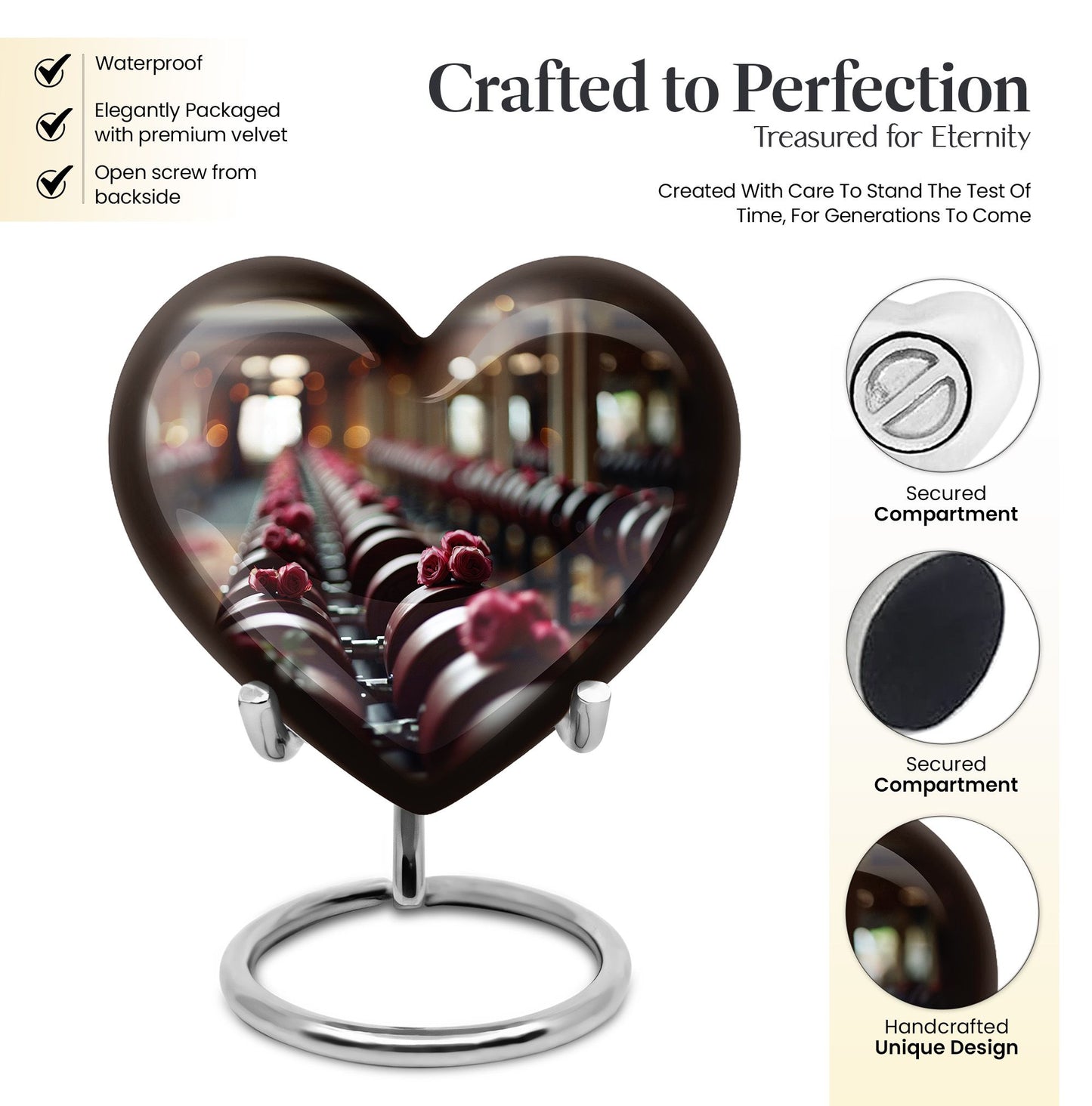 heart-shaped Dumbles urn