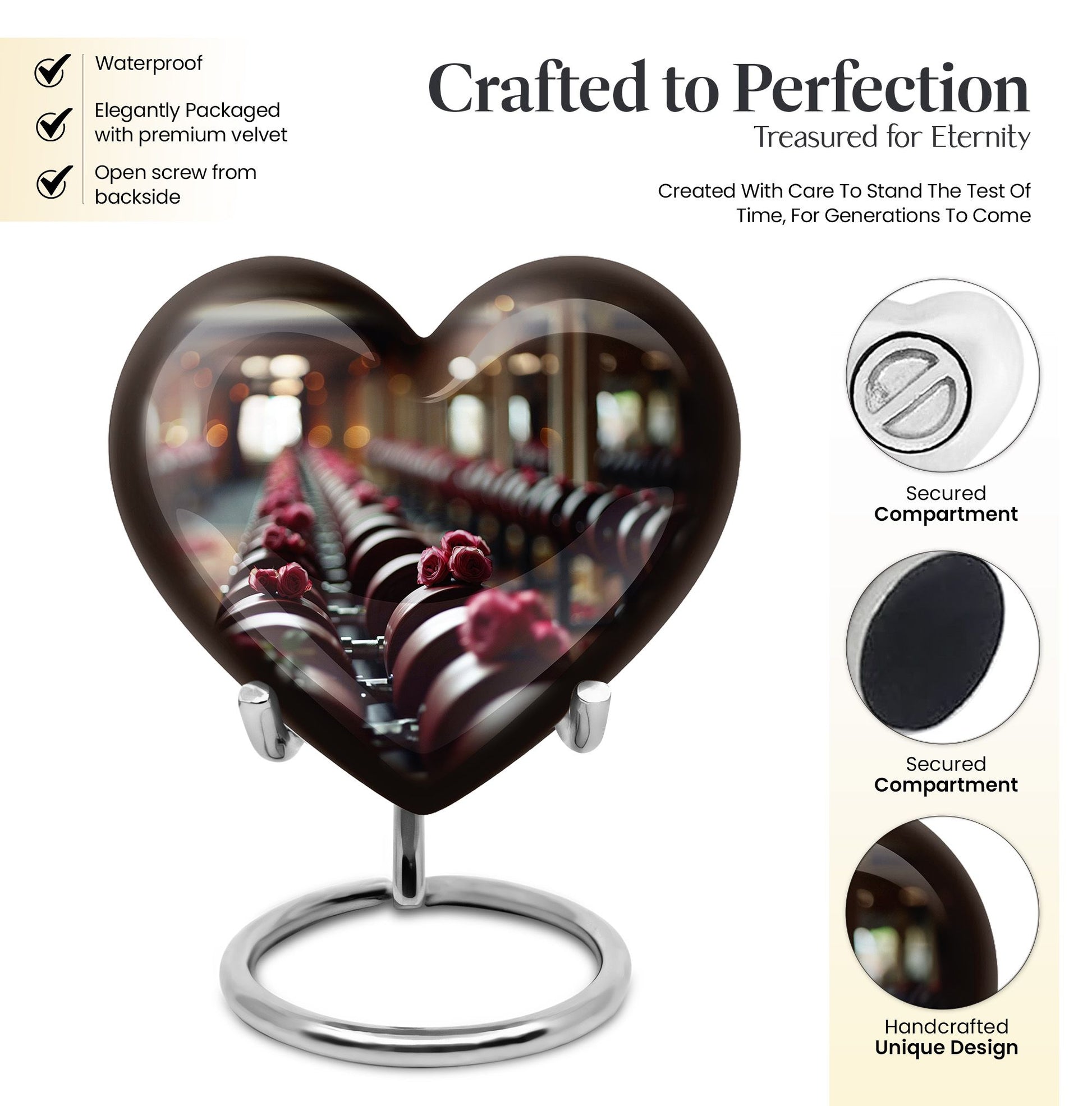 heart-shaped Dumbles urn