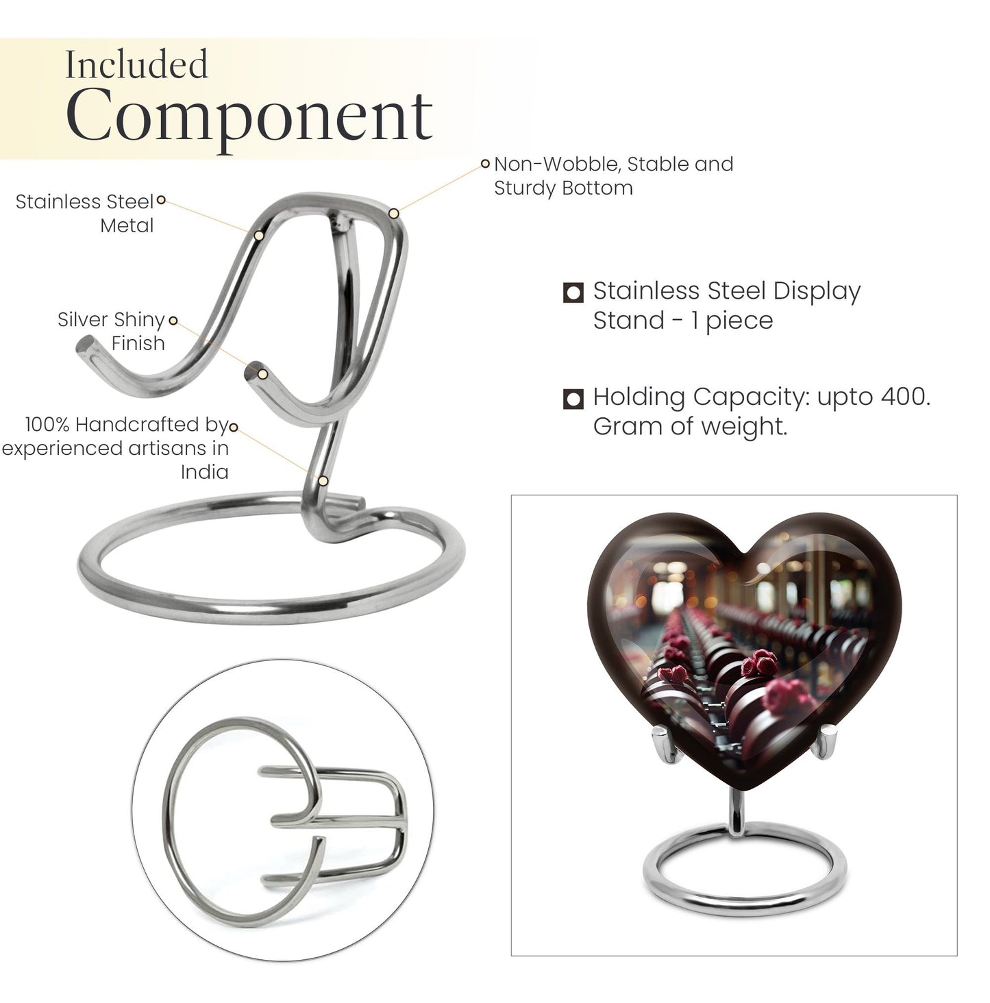 heart-shaped Dumbles urn