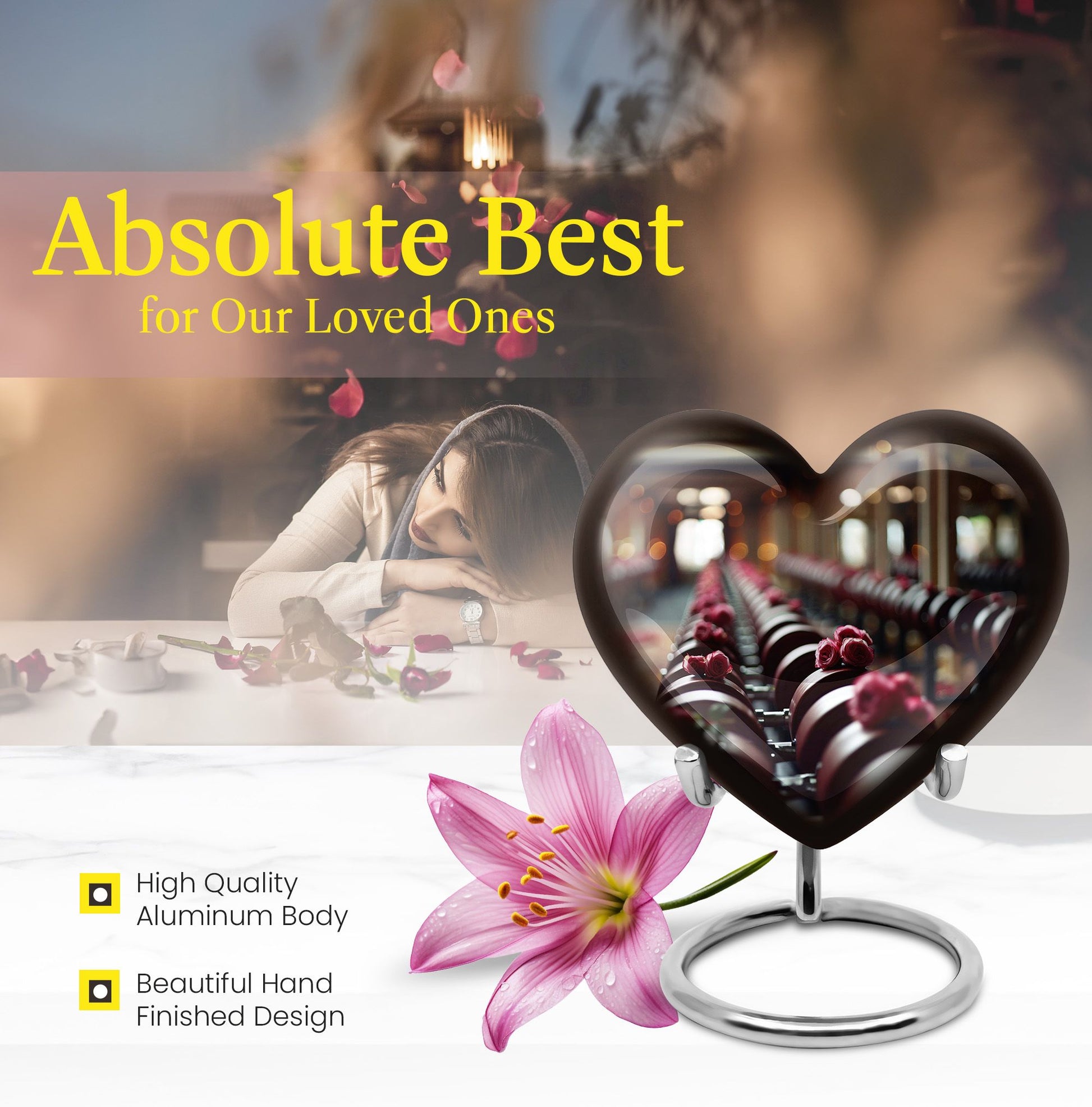 heart-shaped Dumbles urn