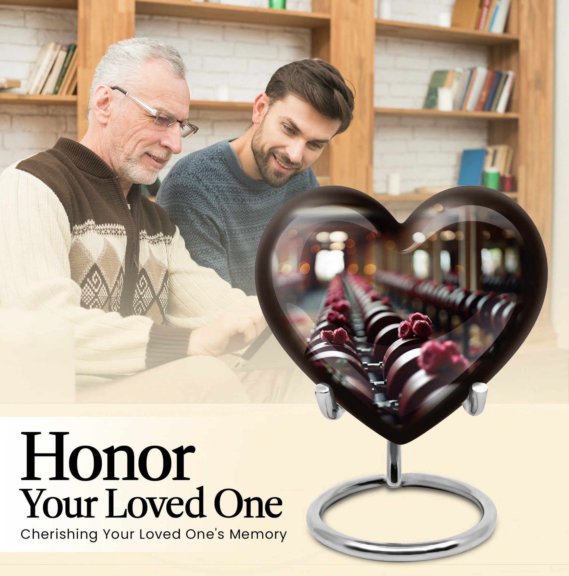 heart-shaped Dumbles urn