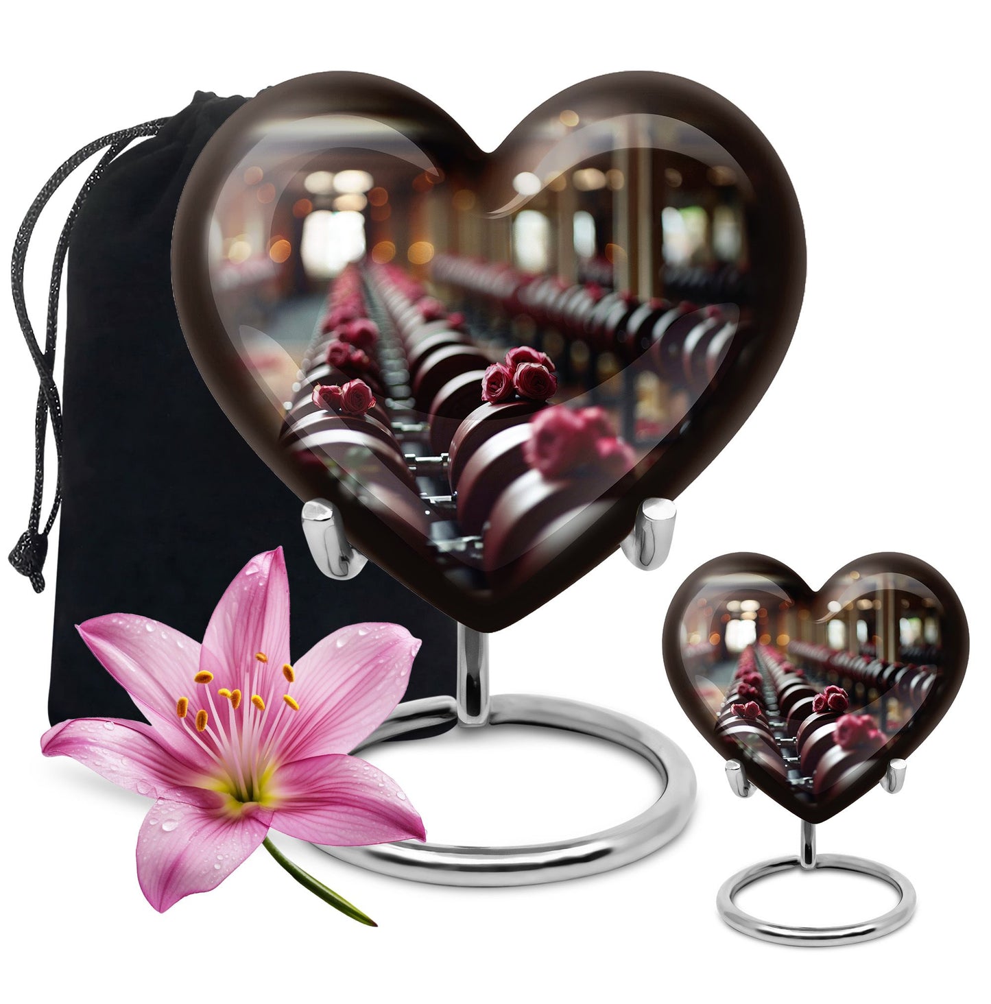 heart-shaped Dumbles urn