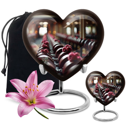 heart-shaped Dumbles urn