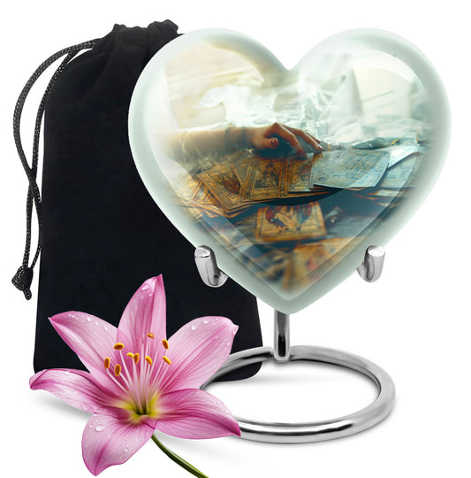 urn for ashes, women's cremation urn with velvet pouch