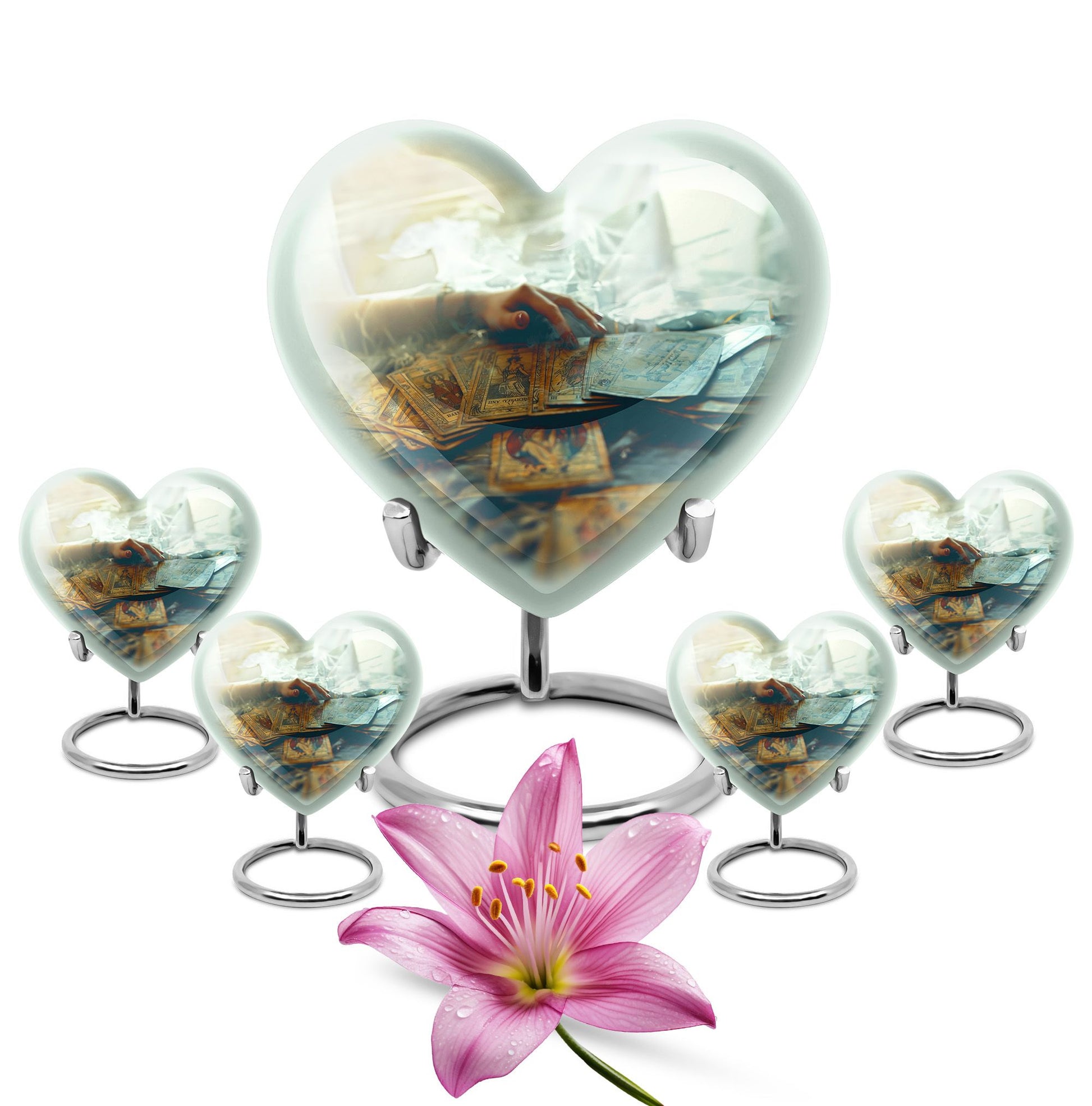 urn for ashes, women's cremation urn with velvet pouch