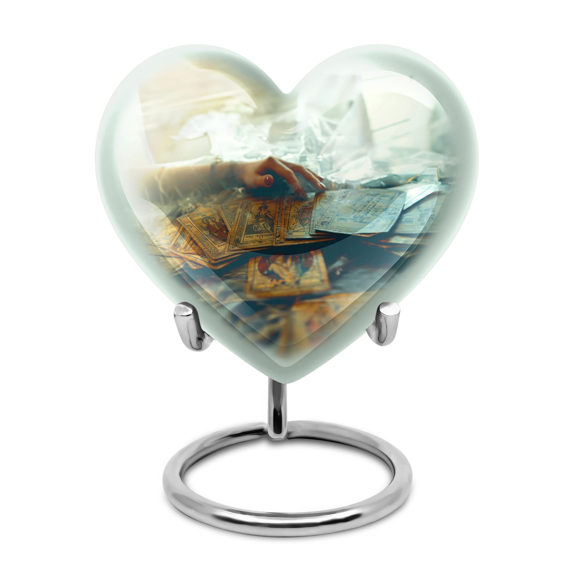 urn for ashes, women's cremation urn with velvet pouch