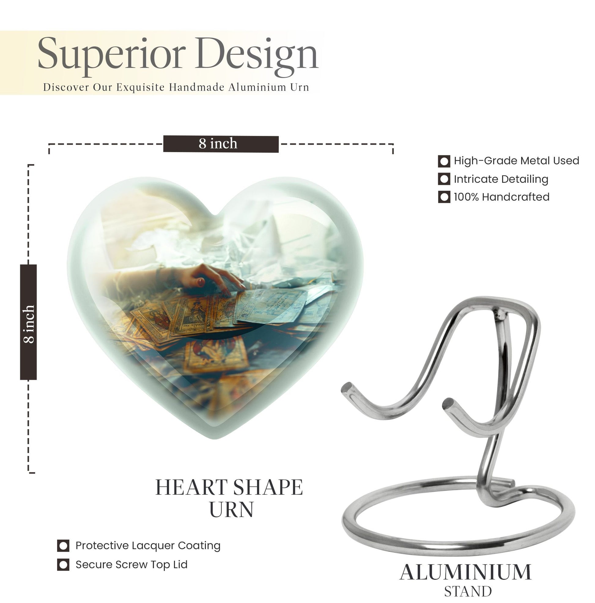 urn for ashes, women's cremation urn with velvet pouch