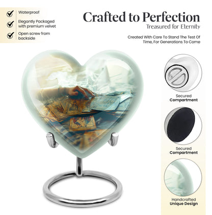 urn for ashes, women's cremation urn with velvet pouch