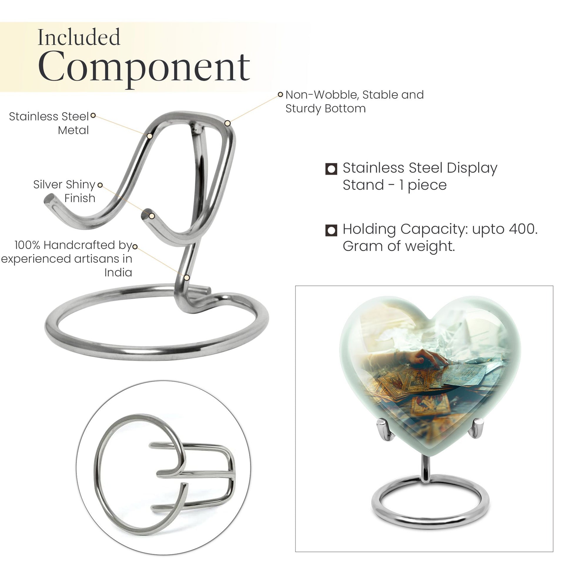 urn for ashes, women's cremation urn with velvet pouch