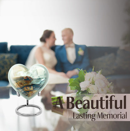 urn for ashes, women's cremation urn with velvet pouch