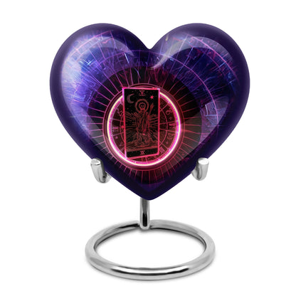 Heart-shaped tarot urn, 10-inch aluminimum 