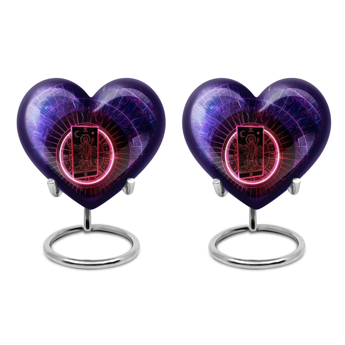 Heart-shaped tarot urn, 10-inch aluminimum 