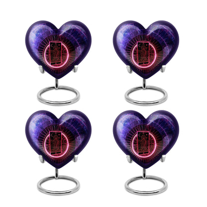 Heart-shaped tarot urn, 10-inch aluminimum 